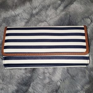 Navy & White Striped Wallet
